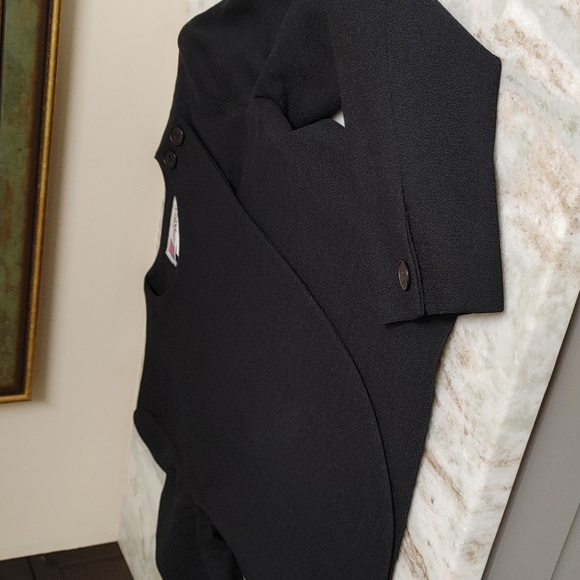 Vtg Prophecy Black Crepe Wool Jacket - Picture 13 of 14